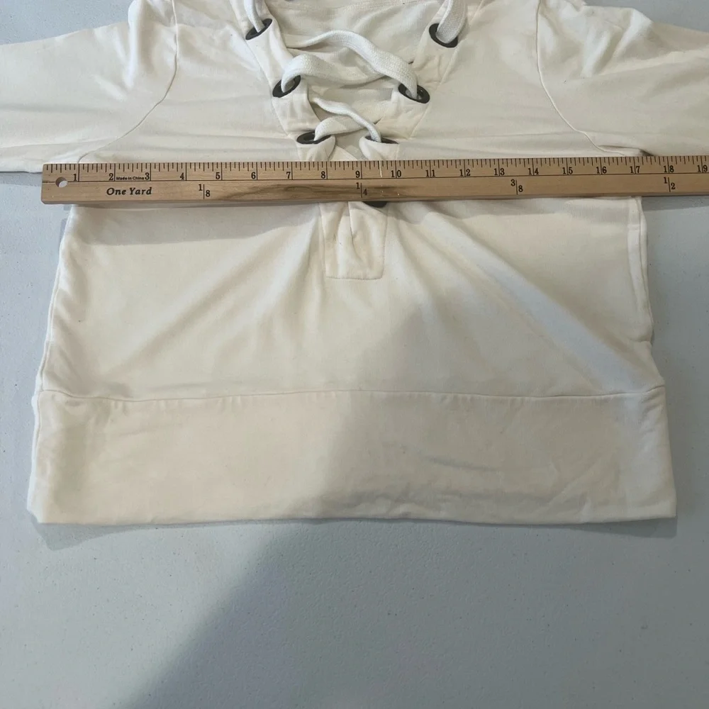 ALO Yoga Cream Lace-Up Sweatshirt  S  NWOT